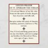 Lenten祈りの言葉のSt. Ephraim the Syrian – カード (正面)