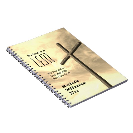 LENTEN Cross神を求める貸紙パーソナライズされた ノートブック (右側)