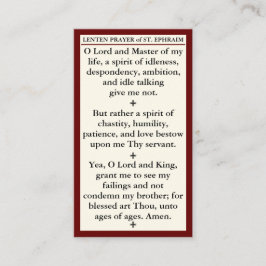Lenten Prayer of St. Ephraim the Syrian mini card 名刺