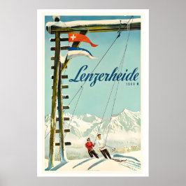 Lenzerheide Switzerland Vintage Ski Poster ポスター