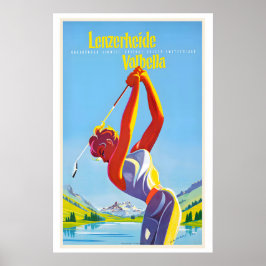 Lenzerheide Valbella Vintage Travel Poster ポスター