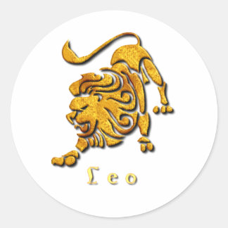 Leoサインのシール ラウンドシール