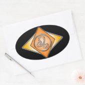 Leo三角形誕生シンボルや象徴シール 楕円形シール (封筒)