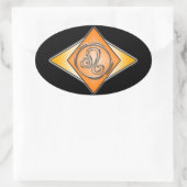 Leo三角形誕生シンボルや象徴シール 楕円形シール (バッグ)