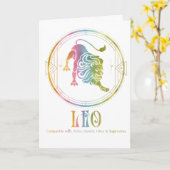 Leo互換誕生日グリーティングカード カード (黄色い花)