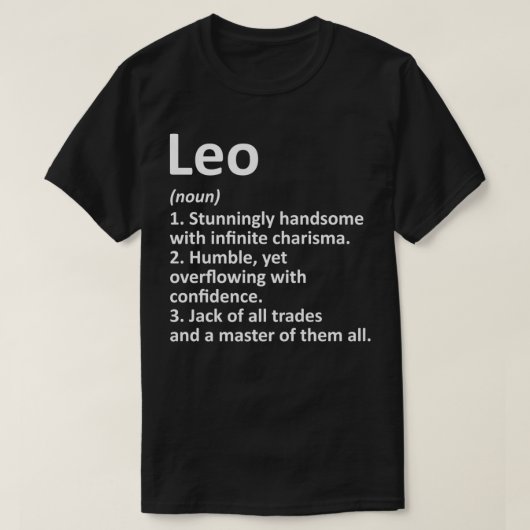 LEO定義名パーソナライズされた誕生日Gi Tシャツ (デザイン正面)