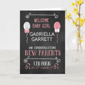 LEO新生児ガール生まれ7月21日～21威厳がある日 カード (黄色い花)