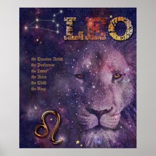 Leo ♌ポスター（カスタマイズ可能） ポスター