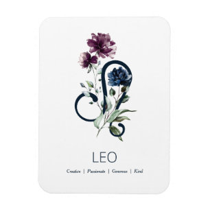 Leo モダンフローラ〔占星術の〕十二宮図記号 マグネット