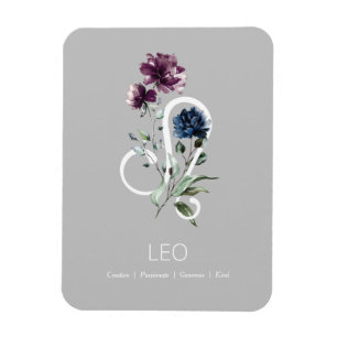 Leo モダンフローラ〔占星術の〕十二宮図記号 マグネット