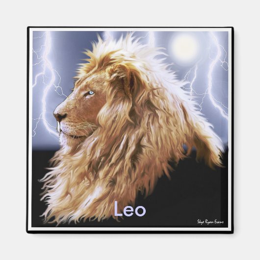 "LEO"ライオン星占いアートマグネット マグネット (正面)