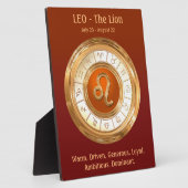 LEO〔占星術の〕十二宮図サイン人格の特徴 フォトプラーク (側面)