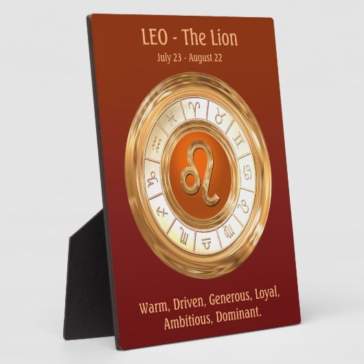 LEO〔占星術の〕十二宮図サイン人格の特徴 フォトプラーク (側面)