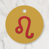 LEO〔占星術の〕十二宮図サイン7月威厳がある星占い赤ちゃんシャワー フェイバータグ (裏面)