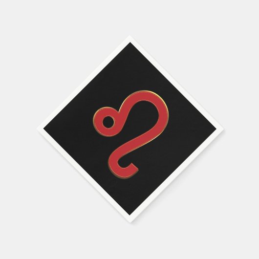 LEO〔占星術の〕十二宮図サイン7月威厳がある星占誕生日 スタンダードカクテルナプキン (角)