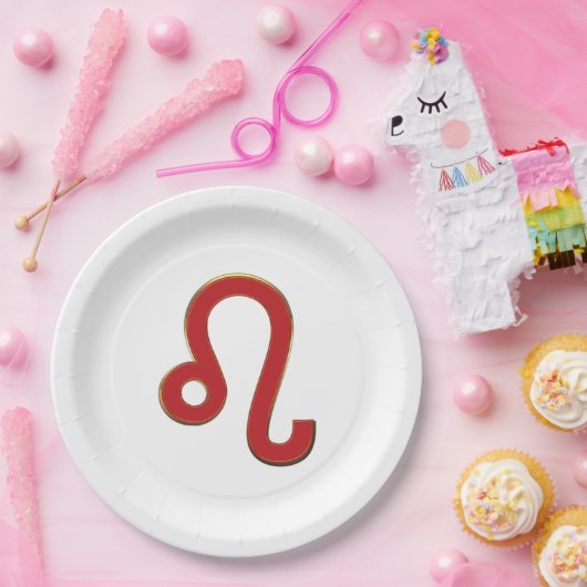 LEO〔占星術の〕十二宮図サイン7月威厳がある星占誕生日 ペーパープレート (パーティー)