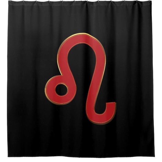 LEO〔占星術の〕十二宮図サイン7月威厳がある誕生日占星術 シャワーカーテン (正面)