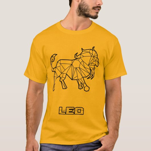 Leo〔占星術の〕十二宮図サインTシャツ(透明) Tシャツ (正面)