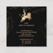 *~* LEO〔占星術の〕十二宮図占星読術の黒金ゴールド スクエア名刺 (裏面)