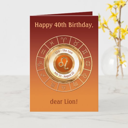 LEO〔占星術の〕十二宮図記号の人格特性 カード (黄色い花)