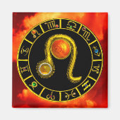 LEO /〔占星術の〕十二宮図誕生日シンボルや象徴 マグネット (正面)