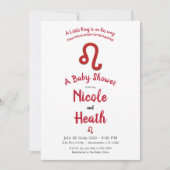 LEO〔占星術の〕十二宮図7月威厳がある星占い赤ちゃんシャワー 招待状 (正面)