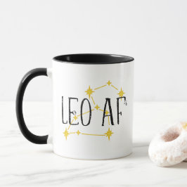 LEO af星座と太陽と獅子の記号 マグカップ