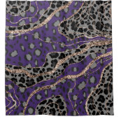 Leo Animal Print Glitter Glam 2 シャワーカーテン (正面)