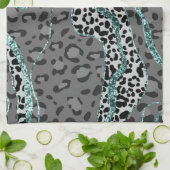 Leo Animal Print Glitter Glam 4 キッチンタオル (折り畳み)