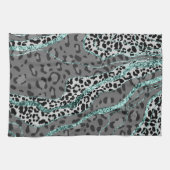 Leo Animal Print Glitter Glam 4 キッチンタオル (横)