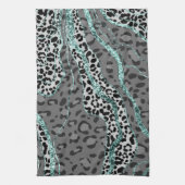 Leo Animal Print Glitter Glam 4 キッチンタオル (縦)