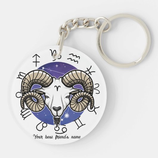 Leo Aries Zodiac Acrylic Keychain キーホルダー (裏面)