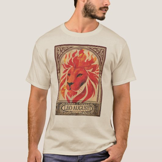 Leo astrology august birthday zodiac lion fire tシャツ (正面)