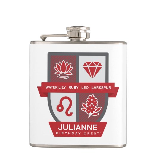 Leo Birthday Crest™ for July 23-31 フラスク (正面)