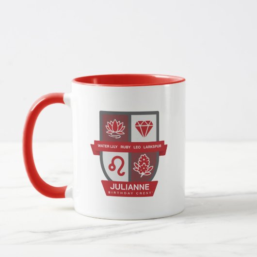 Leo Birthday Crest™ for July 23-31 Mug マグカップ (左)