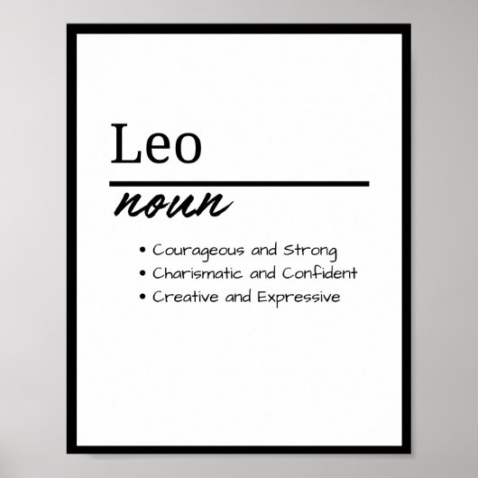 Leo、Boy Personalization Name Definition ポスター (正面)