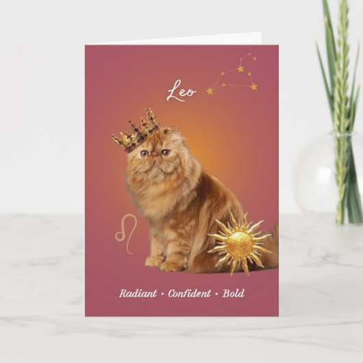 Leo Cat Birthday Card カード (正面)