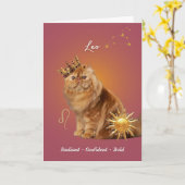 Leo Cat Birthday Card カード (黄色い花)