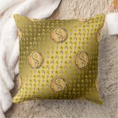 Leo & Fire Rat Throw Pillow クッション (ブランケット)