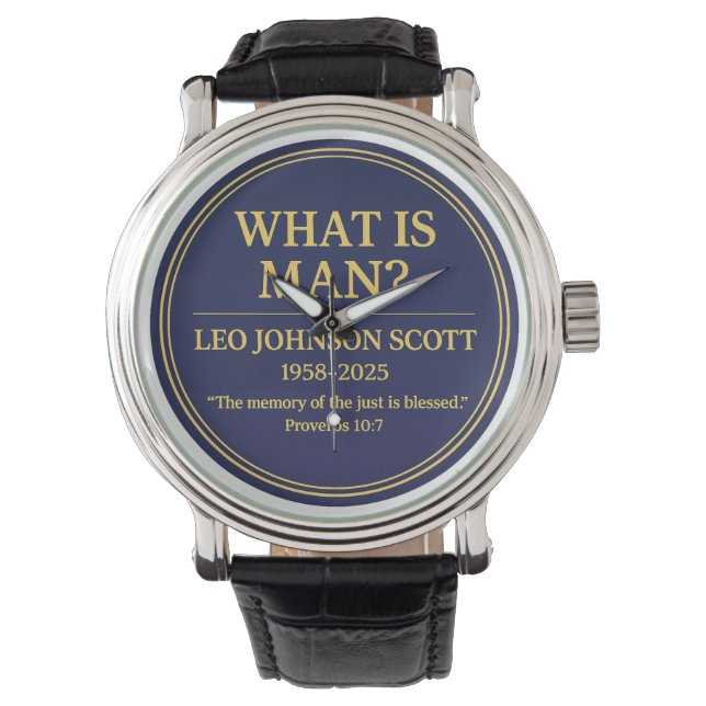Leo Johnson Scott氏メモリアルウォッチ WHAT IS MAN 腕時計 (正面)