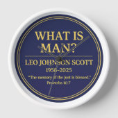 Leo Johnson Scott Memorial Wall Clock WHAT IS MAN– 壁時計 (正面)