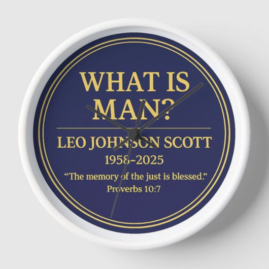 Leo Johnson Scott Memorial Wall Clock WHAT IS MAN– 壁時計 (正面)