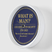 Leo Johnson Scott Memorial Wall Clock WHAT IS MAN– 壁時計 (傾斜)
