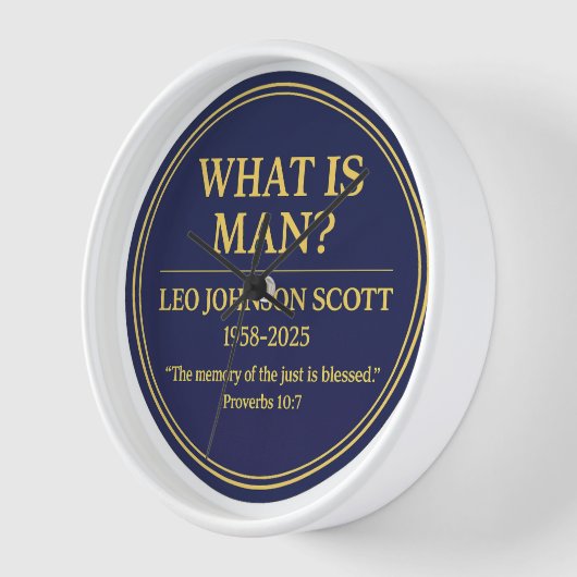 Leo Johnson Scott Memorial Wall Clock WHAT IS MAN– 壁時計 (傾斜)