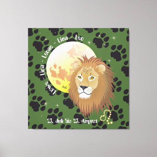 Leo July 23 to August 22 Canvas キャンバスプリント (正面)