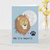 Leo July 23 to August 22 Greeting Card カード (黄色い花)