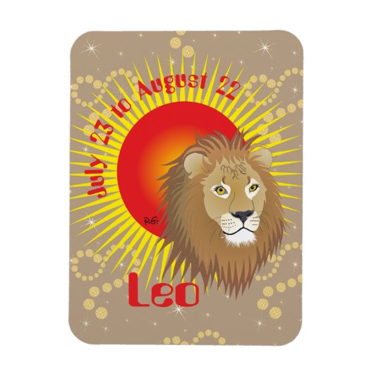 Leo July 23 to August 22 Premium Flexi Magnet マグネット (縦)