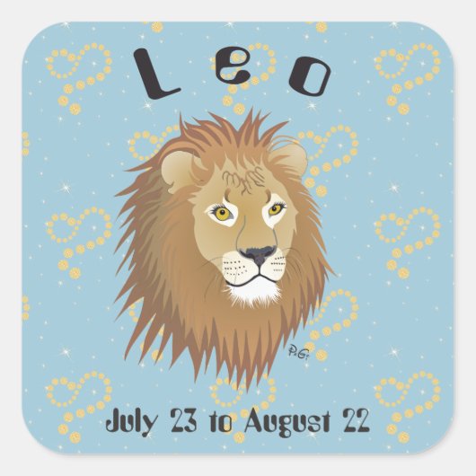 Leo July 23 to August 22 Stickers スクエアシール (正面)