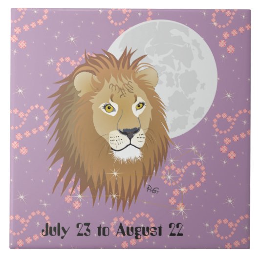 Leo July 23 to August 22 Tile タイル (正面)