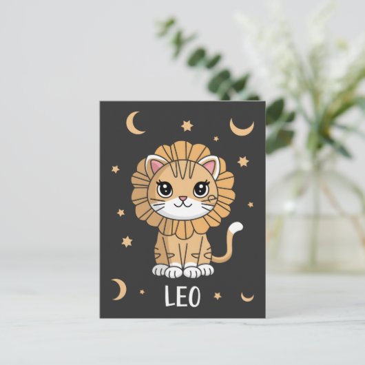 Leo Kitten: A Roaring Star Adorable Leo〔占星術の〕十二宮図 ポストカード (スタンド正面)